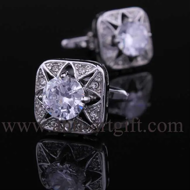 

Romantic Superior-Quality white crystal Cuff-links