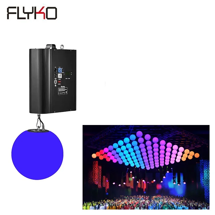

Free shipping China manufacturer full color stage dmx512 3d ball motorized led Kinetic lights
