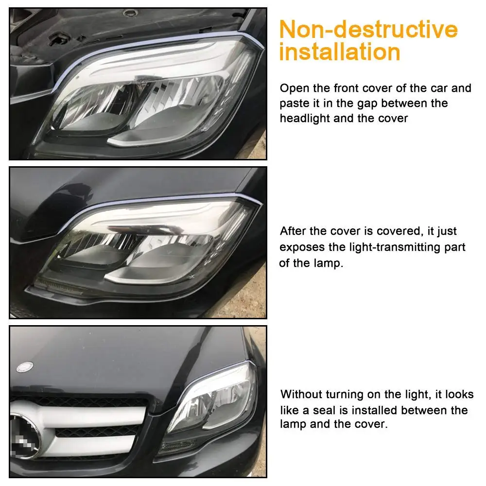 OKEEN 2x Ultrafine Cars DRL LED Daytime Running Lights White Turn Signal Yellow Guide Strip for Headlight Assembly Drop Shipping OKEEN 2x Ultrafine Cars DRL LED Daytime Running Lights White Turn Signal Yellow Guide Strip for Headlight Assembly Drop Shipping