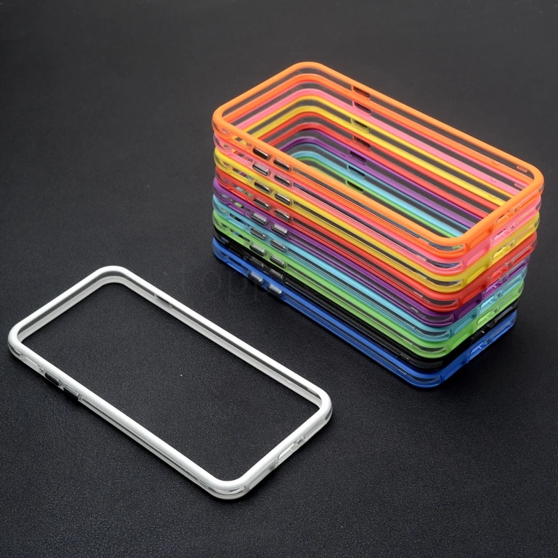الهجين الأوسط شفافة لينة واقي TPU ل iphone 6 6s 7 8 زائد X XS ماكس XR الجانب حماية غطاء إطاري لينة سيليكون حالات