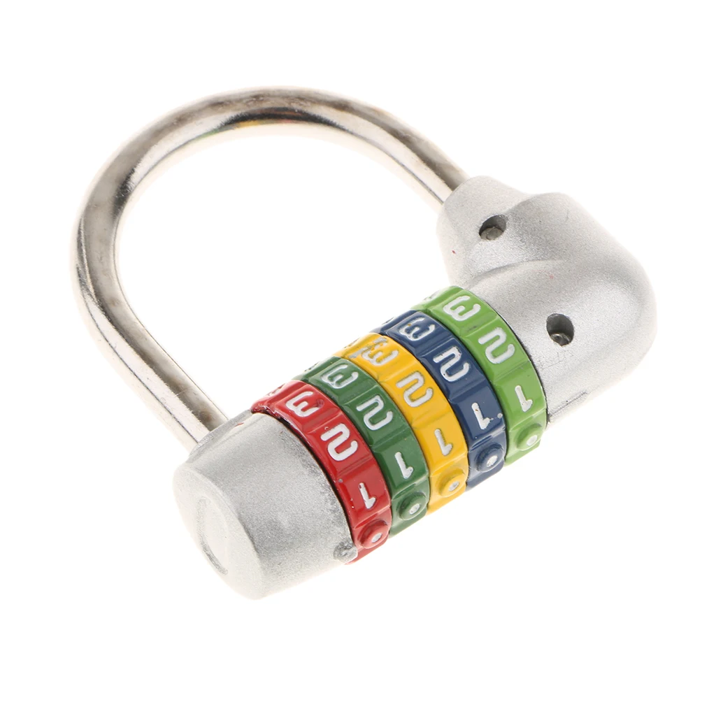 Zinc Alloy 5 Dial Digit Combination Padlock Travel Number Code Password Lock