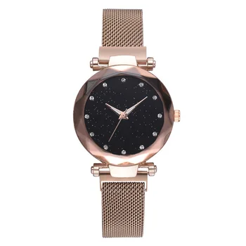 

Relojes Para Mujer 2020 Luxury Brand Rose Gold Watch Women Stainless Steel Diamond Quartz Wrist Watch Ladies Starry Sky Watch