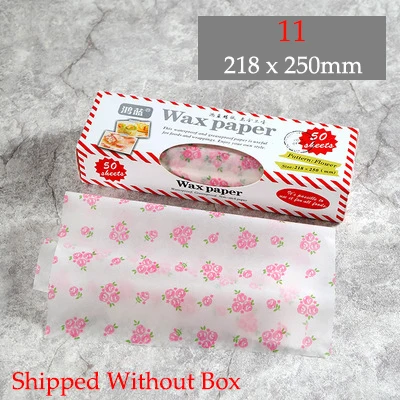 50Pcs/Lot Wax Paper Food-grade Grease Paper Food Wrappers Wrapping Paper for Bread Sandwich Burger Fries Oilpaper Baking Tools - Цвет: 11 Without Box