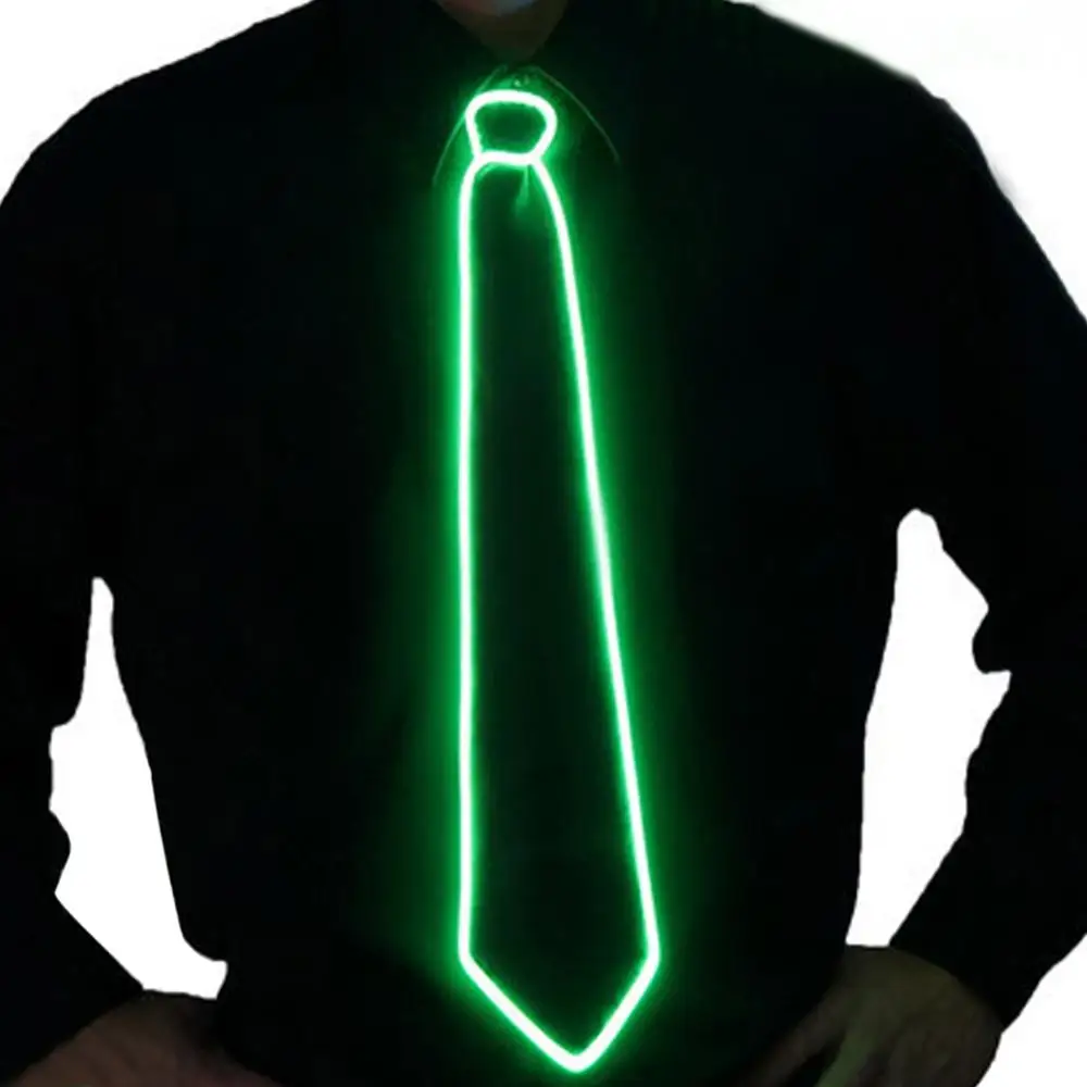 Новинка полосатый светильник Светодиодный светящийся галстук для мужчин светящийся галстук для вечерние DJ Disco - Испускаемый цвет: Зеленый