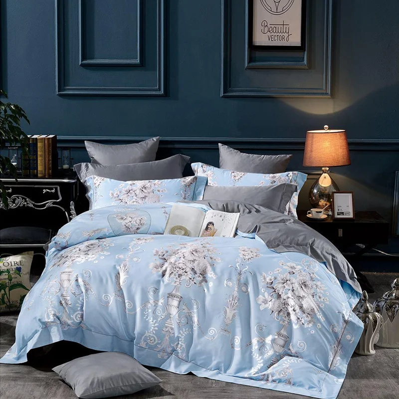 

Luxury Egypt Cotton Classic Palace Printed Bedding Set Silky Soft Duvet Cover Sets Bed Sheet Pillowcases Queen King size 4Pcs