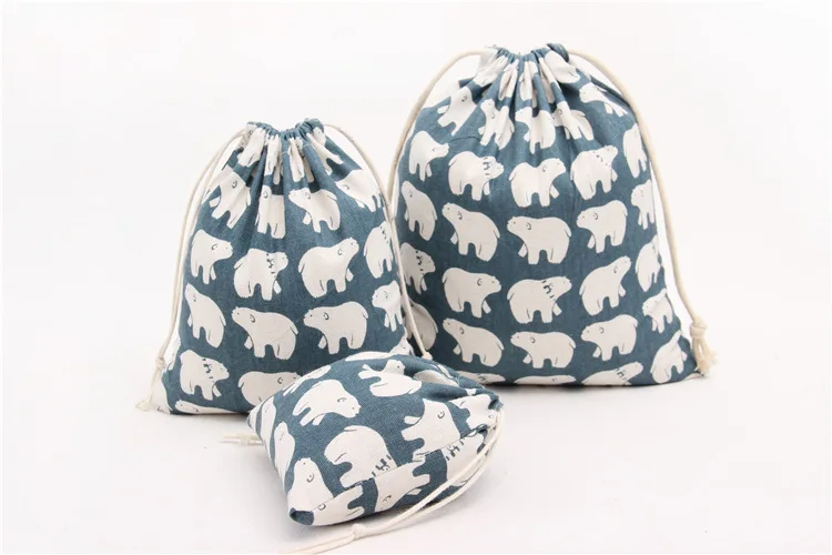 Новое животное печати многоразовая сумка для покупок сумка-кисет для хранения Для женщин покупки холст сплетенный подарок Drawstring