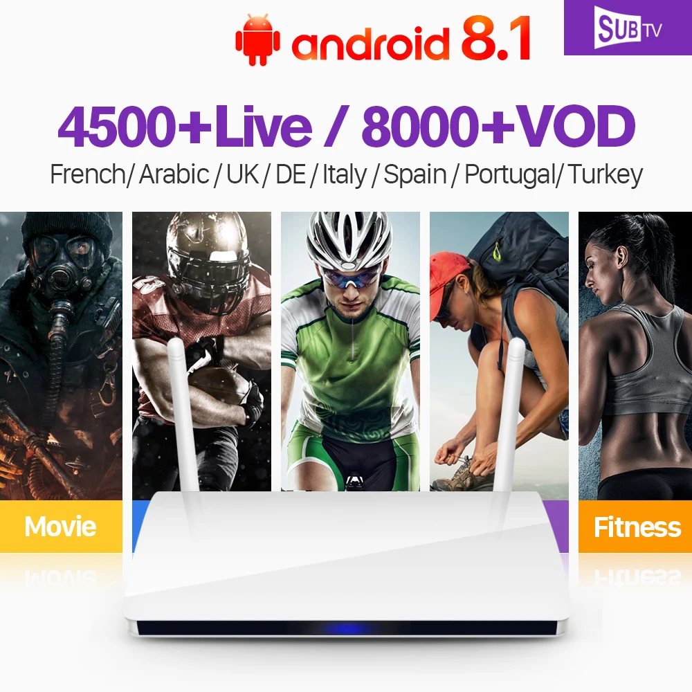 

Iptv Italia Germany RK3229 Tv Box Android 8.1 France With Subscription SUBTV Code Iptv French Arabic UK Portugal 4K Full Hd Vod
