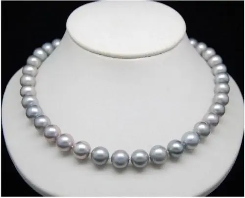 

HUGE AAA 10-11MM SOUTH SEA GENUINE GRAY PEARL NECKLACE 18" 14kGP yellow Gold clasp