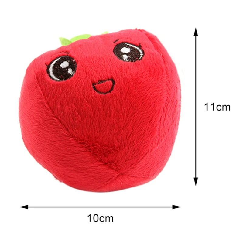 Симпатичная хлопковая игрушка в форме красного яблока со смайликом, устойчивая к укусам собаки, мягкая пищащая игрушка для жевания