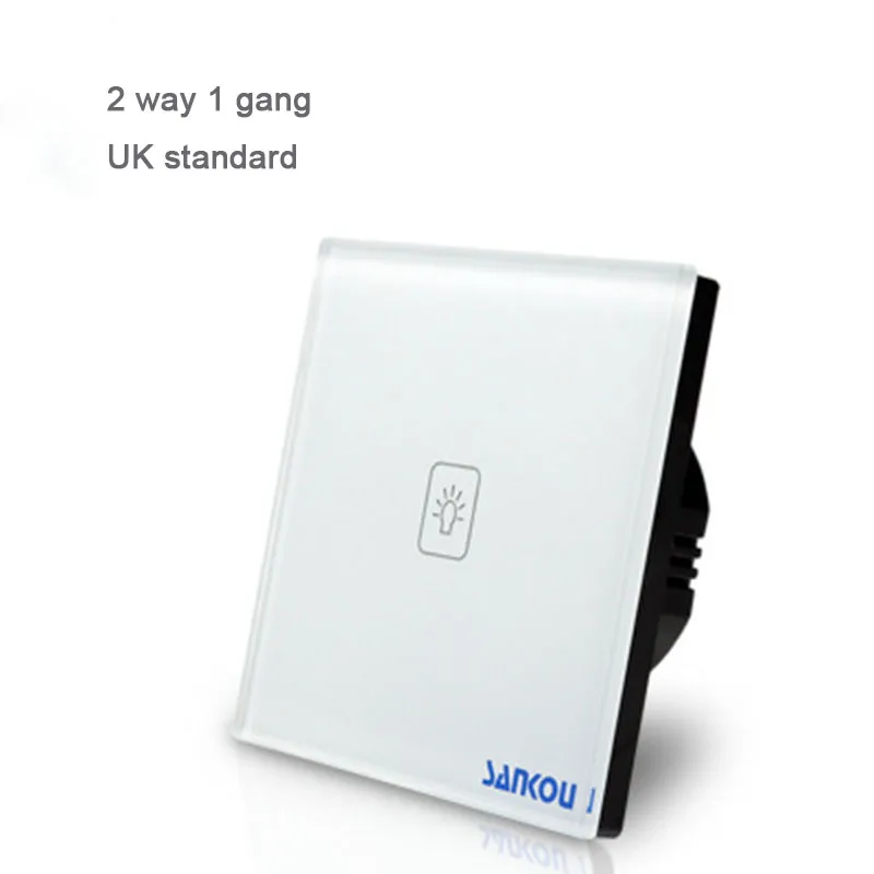 

UK Standard Switch,1 Gang 2 Way wall Switch, Crystal Glass Panel wall touch Switch,801 white/black/gold Glass free shipping