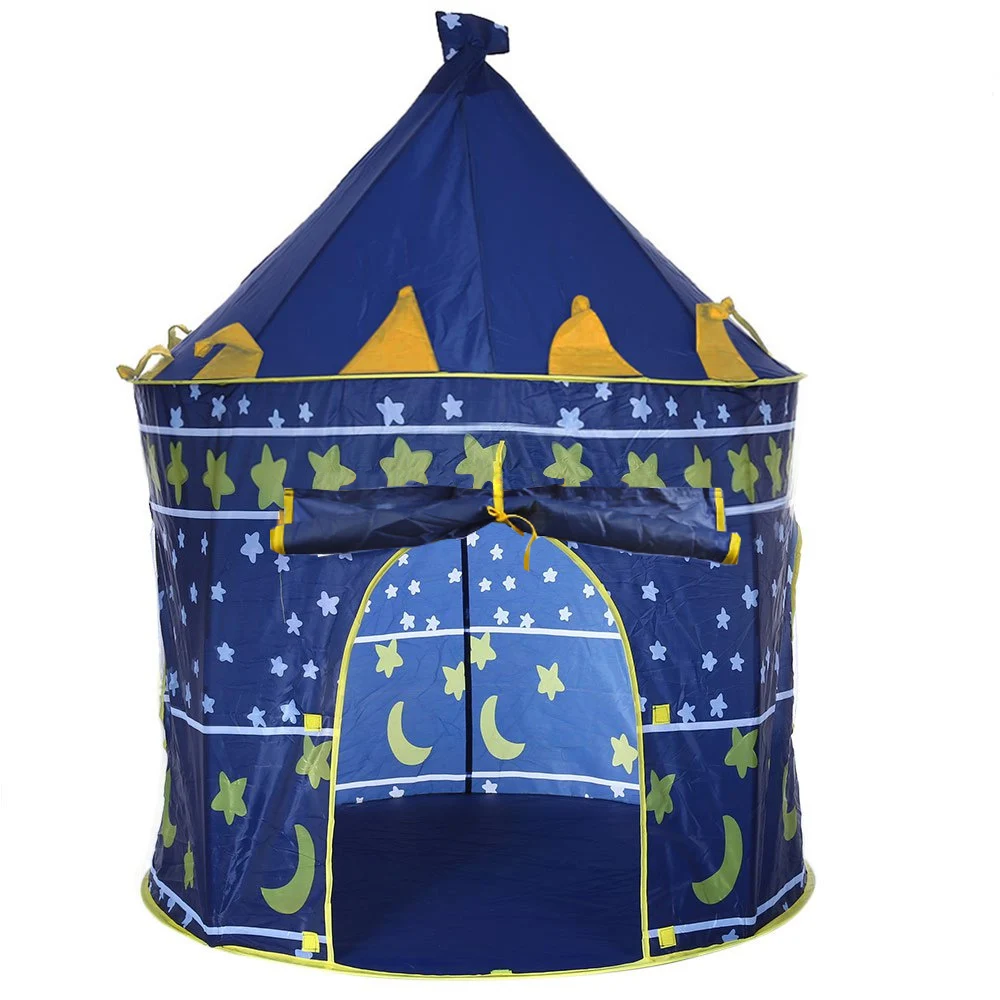 

3 Colors Play Tent Portable Foldable Tipi Prince Folding Tent Children Boy Castle Cubby Play House Outdoor For Kids Gifts