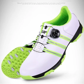 

Brand PGM Genuine Leather Mens Waterproof Spiked Golf Sports Shoes Pro Tour Steady Spikes Sneakers Steady&Waterproof XZ060