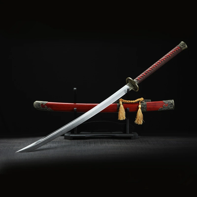 Handmade Japanese katana samurai sword/Battle Ready Samurai Sword Clay Tempered Home Decor Full