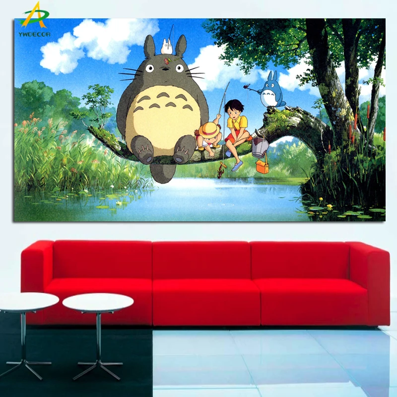 YWDECPR HD Рисунок мультфильм Хаяо Миядзаки ghilii Totoro на холсте настенная живопись