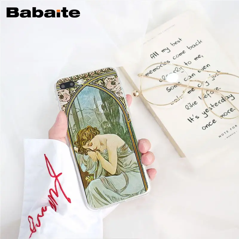 Babaite художественный плакат ALPHONSE MUCHA Тонкий чехол для телефона для iphone 11 Pro 11Pro Max X XS MAX 6 6s 7 7plus 8 8Plus 5 5S SE XR