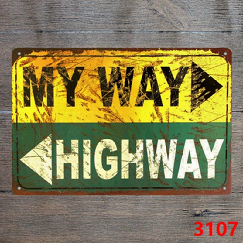 30x20 см My Way Ретро Винтаж Home Decor Олово Войти для декора стен металлический знак