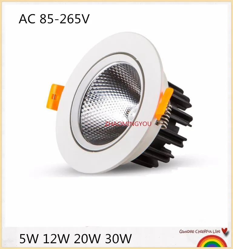Dimmable LED Downlight COB Ceiling 5W 7W 12W 20W 24W 30W Adjustable recessed Super Bright Indoor Light cob led spot light | Освещение