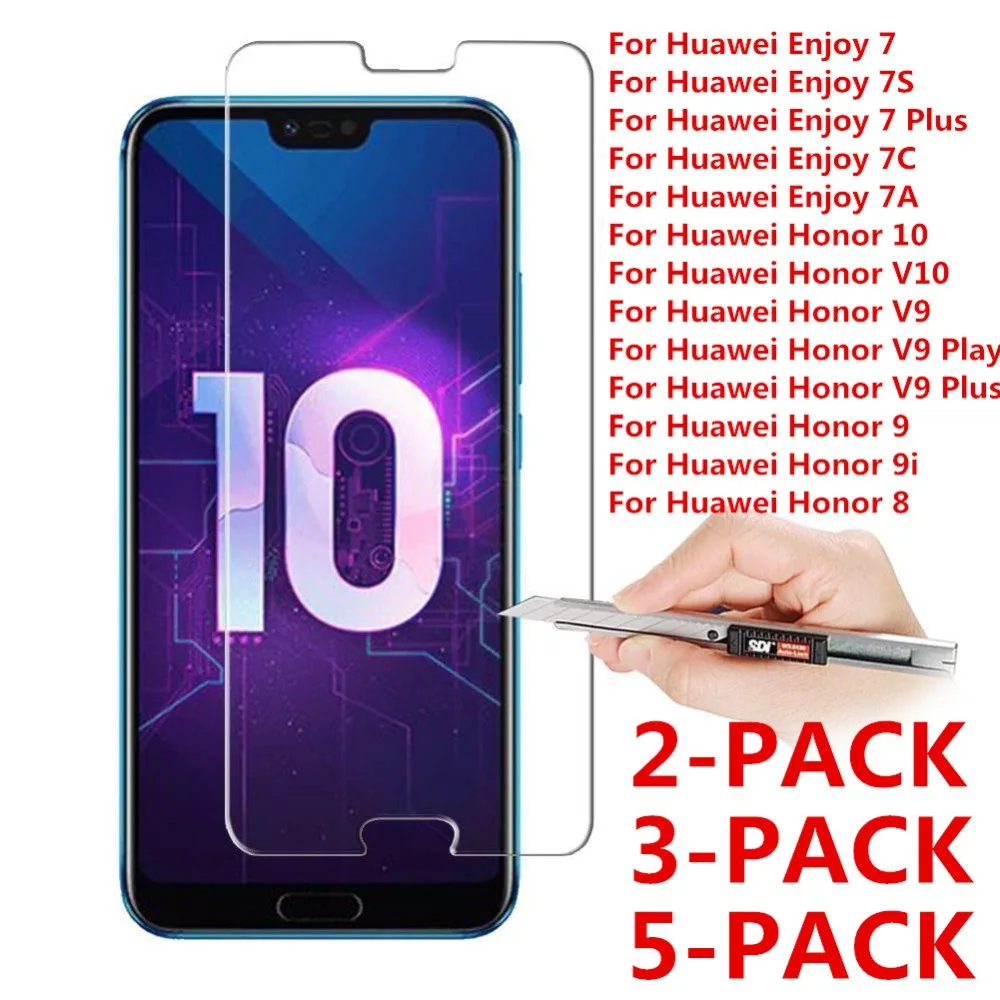 2/3/5 шт закаленное Стекло Экран протектор Saver для huawei Honor 10 V10 V9 играть 8 9 пленка