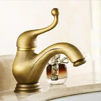 

Free Shipping Antique Bronze Classic Bathroom Vessel Sink Basin Faucet single handle Mixer Tap Modern basin water taps 6500