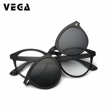 

VEGA Polarized Clip On Sunglasses For Eye Glasses Frames Eyeglasses With Clip On Sunglasses Magnetic Glasses Men Women 956