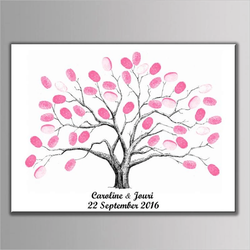 

Casamento Wedding Decoration DIY Fingerprint Tree Signature Canvas Printing Tree For Wedding/Birthday/Baby Shower Party Supply