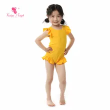 Kaiya Angel/Новинка; купальный костюм для маленьких девочек; сезон лето; без рукавов; цельный; с рюшами; милые; Все размеры; для малышей; 5 шт/лот; с фабрики