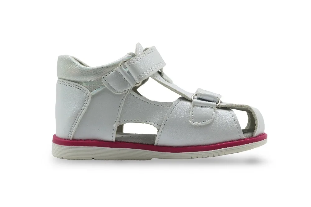 Apakowa/брендовые летние сандалии для девочек; Ортопедическая детская обувь для малышей; обувь из искусственной кожи на плоской подошве для маленьких девочек с супинатором; европейские размеры 20-25