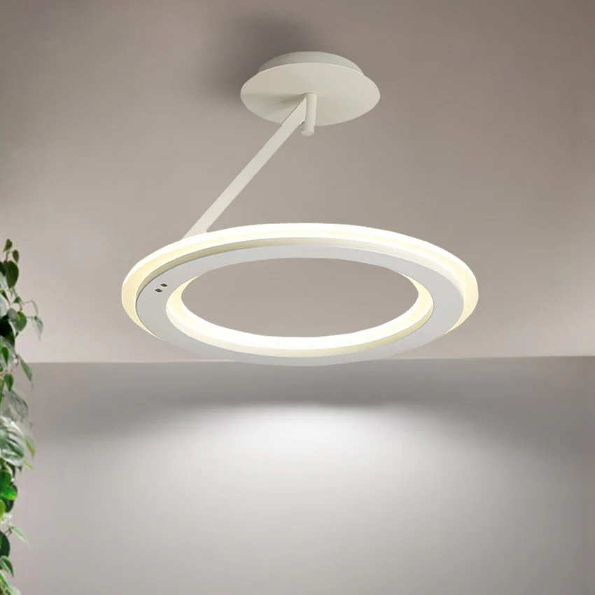 

Acrylic Ceiling Chandelier Modern LED Lights For Living room Office shops lamparas de techo White Black LED Lustre Chandelier