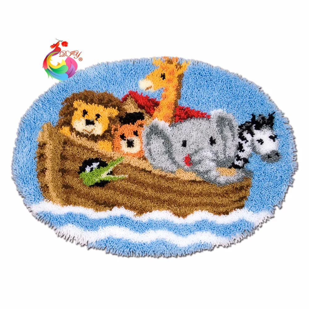 Needlework Carpet Embroidery Unfinished Crocheting Rug Yarn Cushion