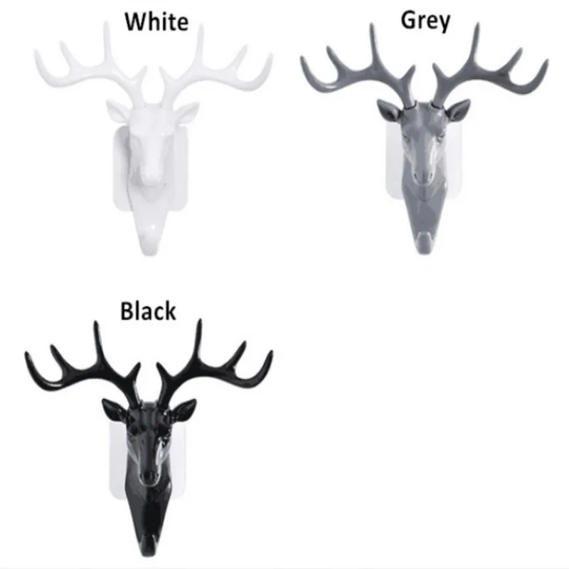 3 цвета голова оленя самоклеющиеся крюк вешалка бесшовные стерео креативные