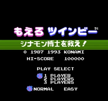 

Moero Twinbee Region Free 60 Pin 8Bit Game Card For Subor Game Players