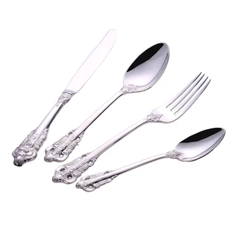 

TUUTH 4Pcs/set Western Dinnerware Knife Fork High Quality Tableware Stainless Steel Steak Cutlery Dinner Set Tools