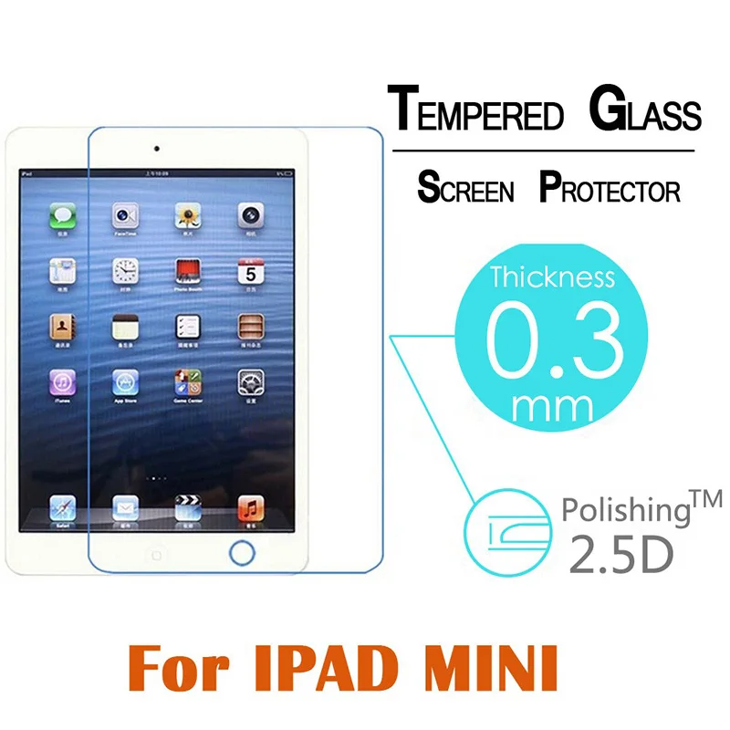 

Premium Screen Protector For iPad mini 1 2 3 Tempered Glass For Apple iPad Mini 1 2 3 Clear Front Protective Film 9H 2.5D 7.9"