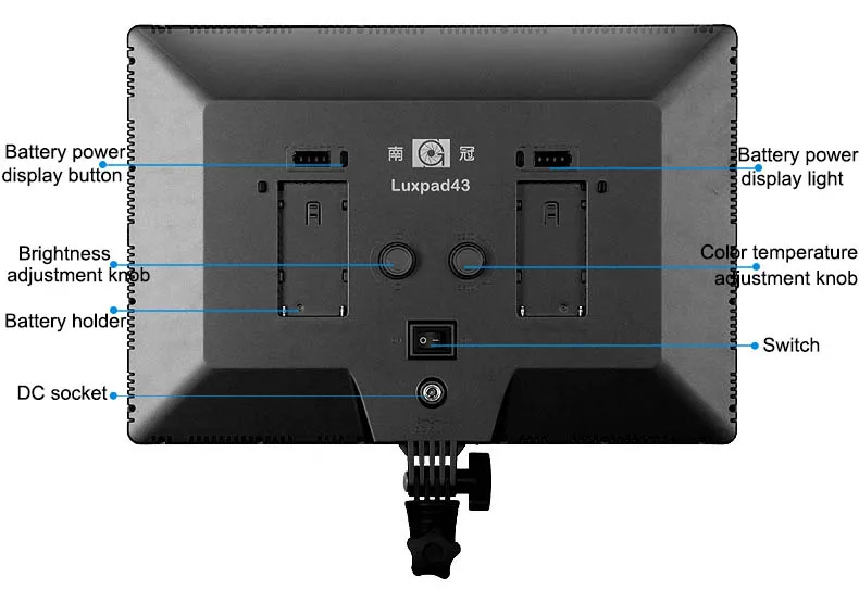 Luxpad43-H 1" светодиодный светильник 3200 K-5500 K для студийной фотосъемки с адаптером переменного тока для Canon, Nikon, sony, Pentax, Panasonic