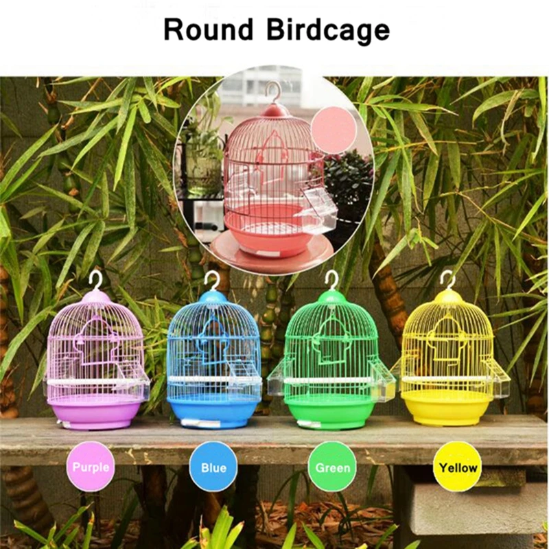 2017 New Hot Sale 3 Colors Circular Metal Pet Birdcage Parrot Mynah