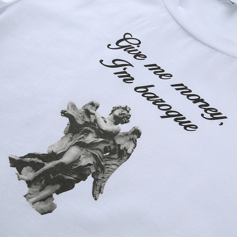 Sweetown белая Базовая женская футболка, Повседневная греческая мифологическая статуя, футболка с принтом, уличная трикотажная Женская одежда с коротким рукавом