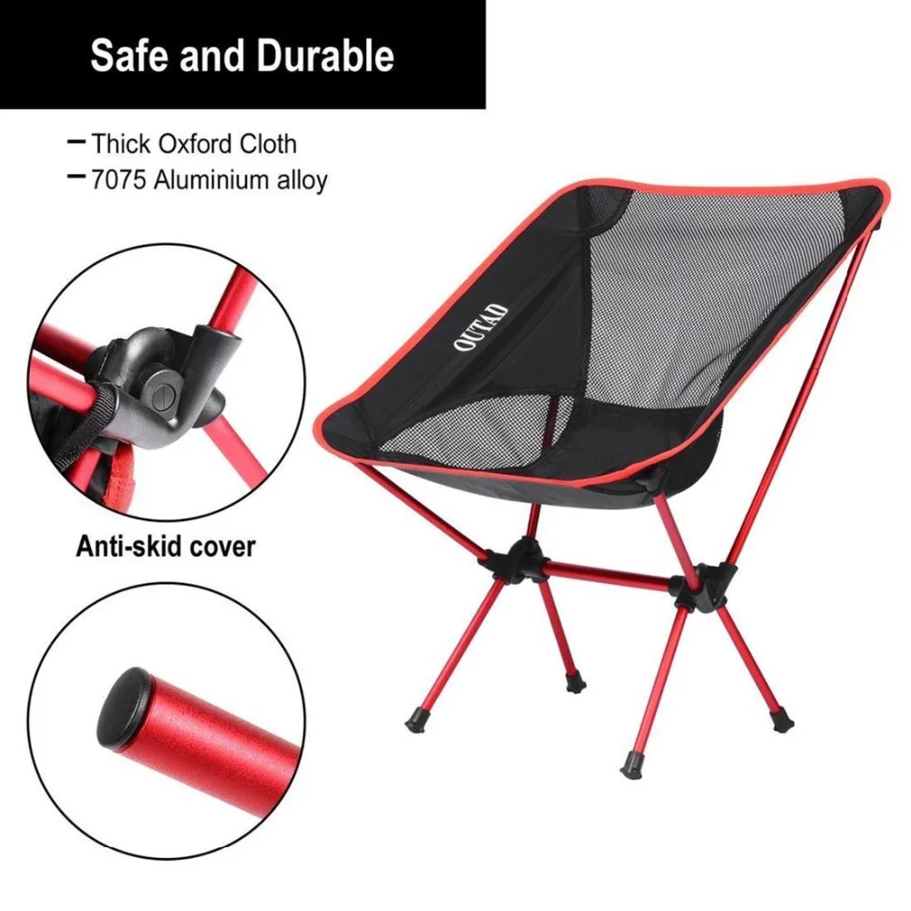 Folding Camping Chair, Lightweight Portable Backpacking Chair for Outdoor, Heavy Duty 270 lb Capacity with Carry Bag Breathabl