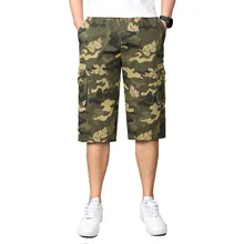 MORUANCLE мужские повседневные шорты-карго с многокарманный Военный стиль камуфляжные тактические шорты плюс размер Elastic эластичный пояс