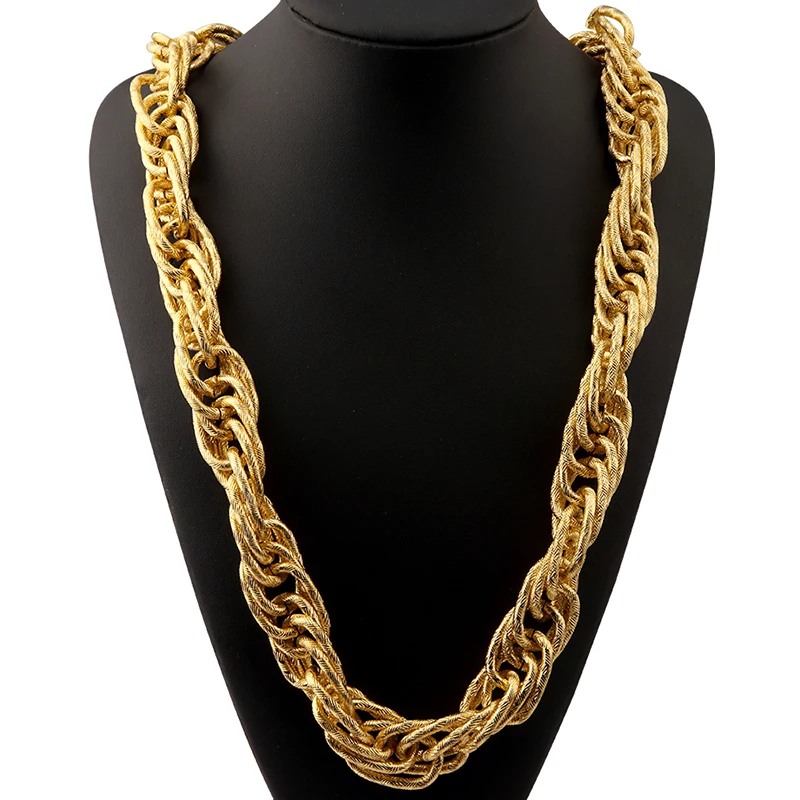 New Arrival 22mm Width Hip Hop Twisted Gold/Silver Chain Necklace