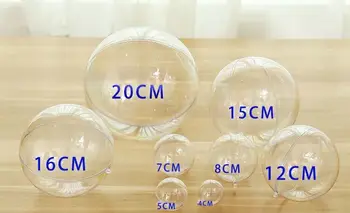

200pcs 4-16cm Transparent Ball Clear Plastic Ball for Wedding Candy Box Favors Gift Bag New Year Christmas Tree Decorations Gift