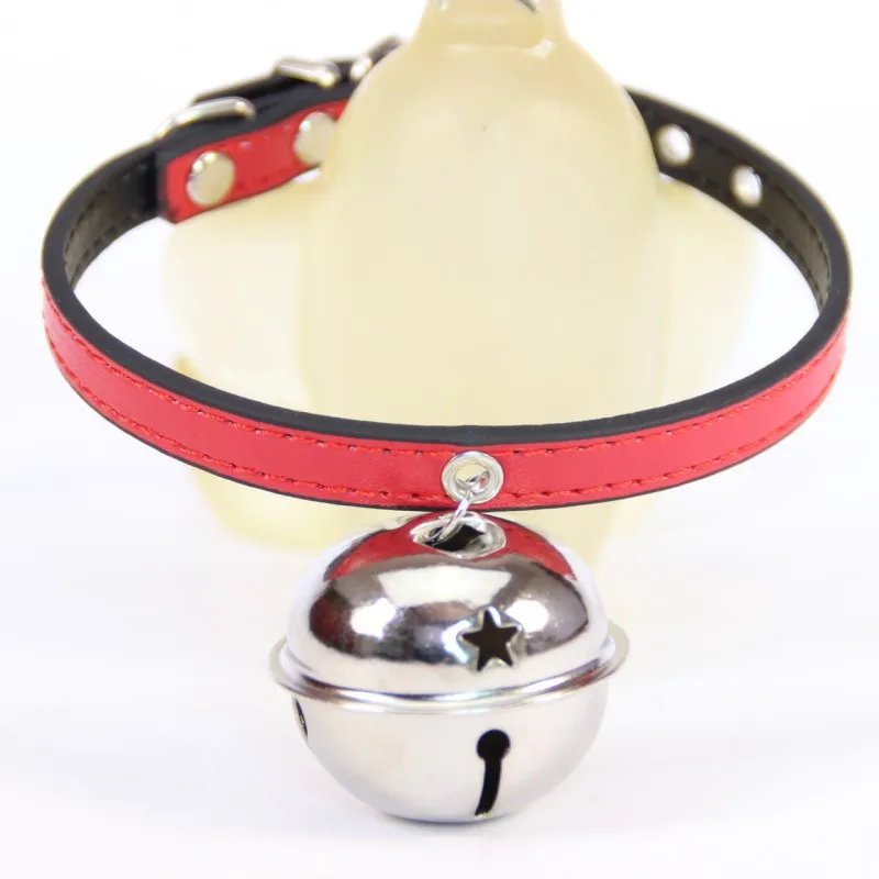 Free Shipping 12pieces/lot big Bell PU leather adjustable Dog Collar