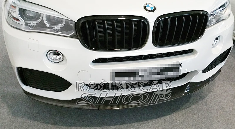 Real Carbon Fiber P Style Front Lip Spoiler For BMW F15 X5 M-Sport bumper 2014UP