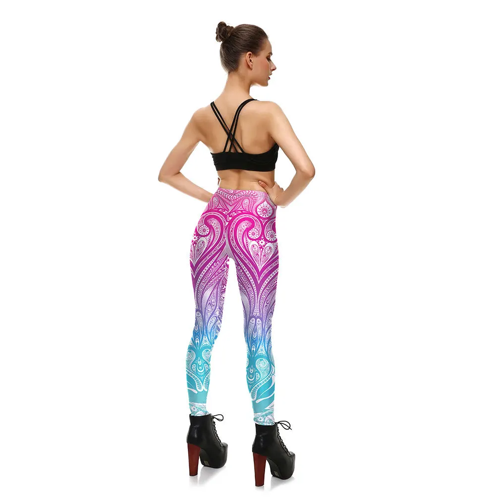 [You're My Secret]  Hot Sale Mask Paisley Mandala Skull Leggings For Women Leggins Digital Print Sexy Fantastic Ankle Pants yoga pants for women