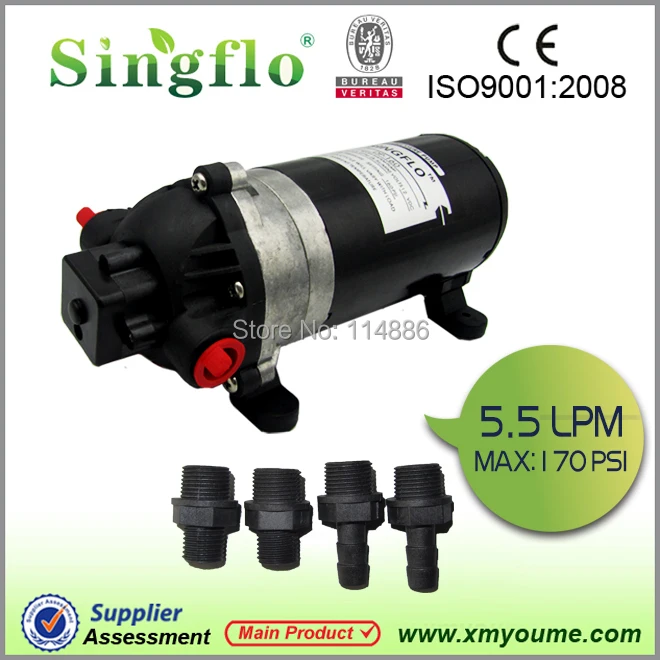 Электрический опрыскиватель насос для орошения Singflo FLO-2203 12V 70PSI 2.6LPM мини мембранный Водяной насос