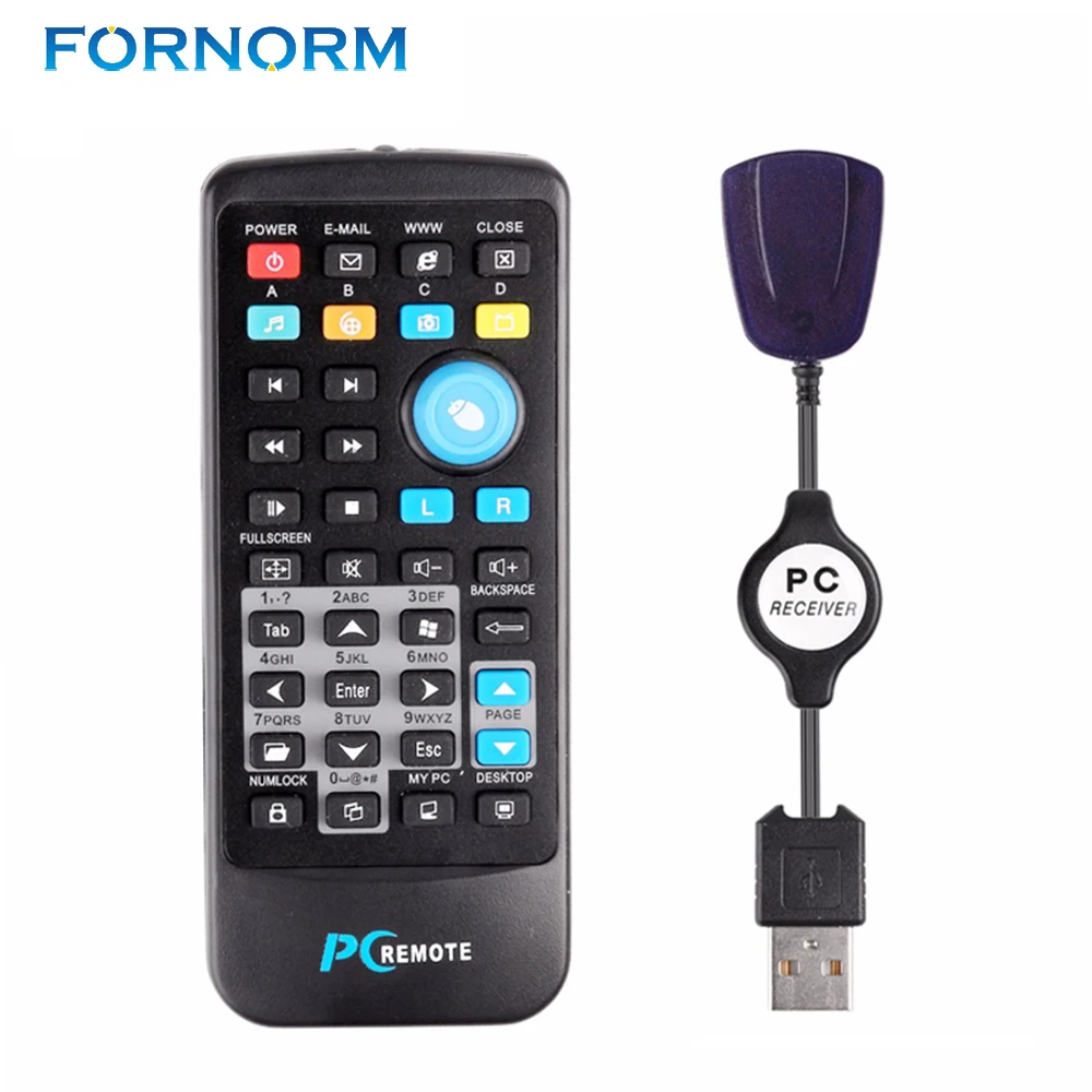 

Fornorm Wireless Fly Mouse USB Remote Controller Smart Control for PC Video Movie Browsing Music with Hotkey