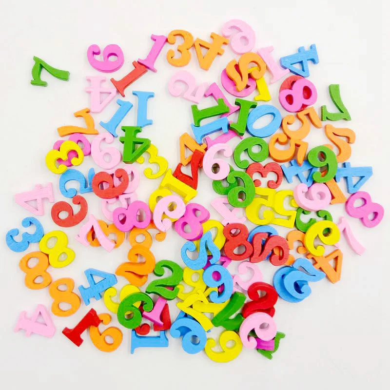 

100Pcs Montessori Educational Wooden Numbers Math Toys For Children Kids Colorful Count Numbers Learning Toys Teaching Tool Gift