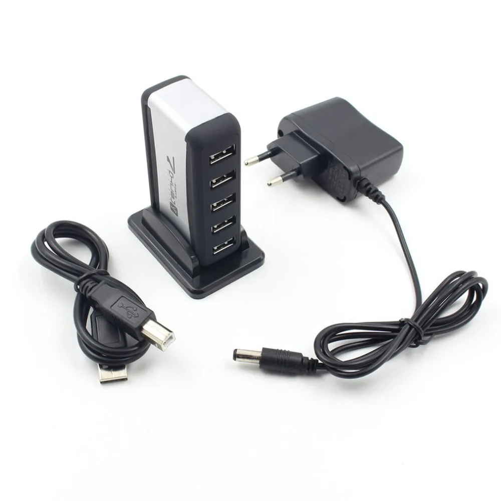 

Home Helper Portable 7 Ports USB 2.0 High Speed Hub USB Expansion with AC Power Adapter Cable for PC Laptop USB Charging HUB