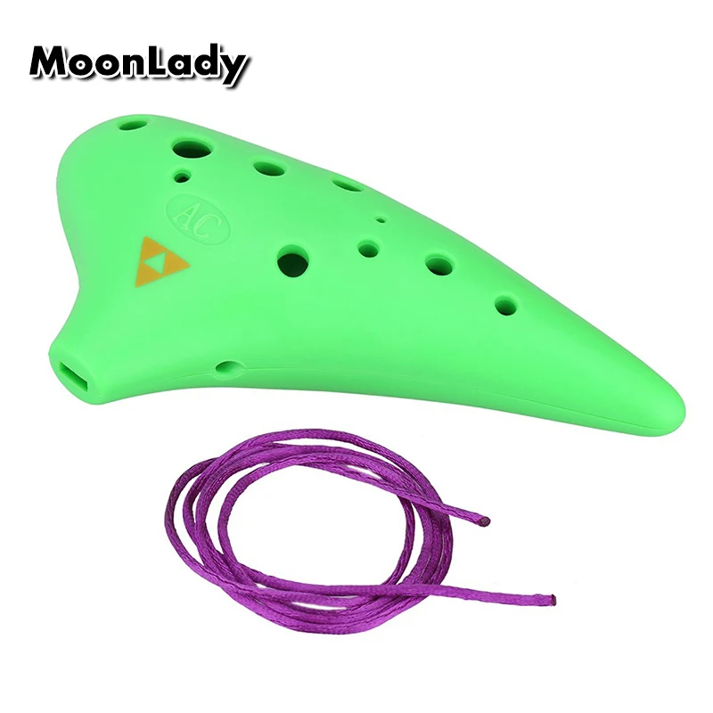 Пластиковый музыкальный инструмент Ocarina Alto C с 12 отверстиями цветной хорошего