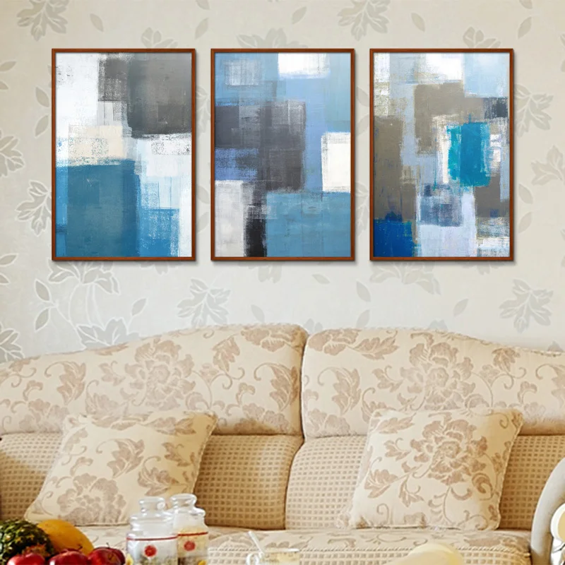 Art Pictures Decoration For Children Room Wall Abstract Blue Paintings Posters Canvas Unframed | Дом и сад