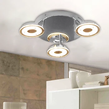

LED Modern Ceiling Lamp 3 heads 18W Spot Light Display Light Rotatable LED Indoor Lighting Chrome Kitchen Bedroom Hallway